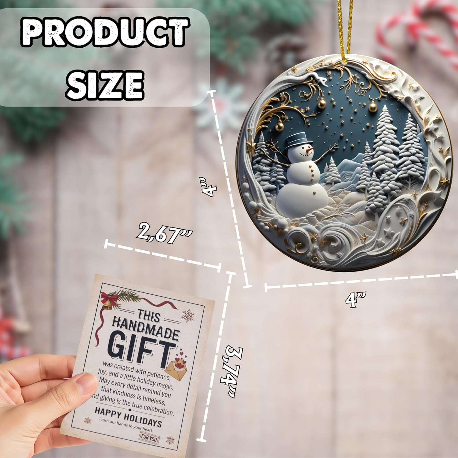 Snowman Ornaments – Cute Funny Christmas Ornament, Snowman Christmas Tree Decorations, for Coworkers, Friends & Family - Image 7