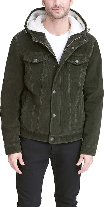 Levis Denim Jacket Corduroy Sherpa Hooded Trucker Jacket Corduroy Mens Sherpa Lined Hooded Trucker Jacket