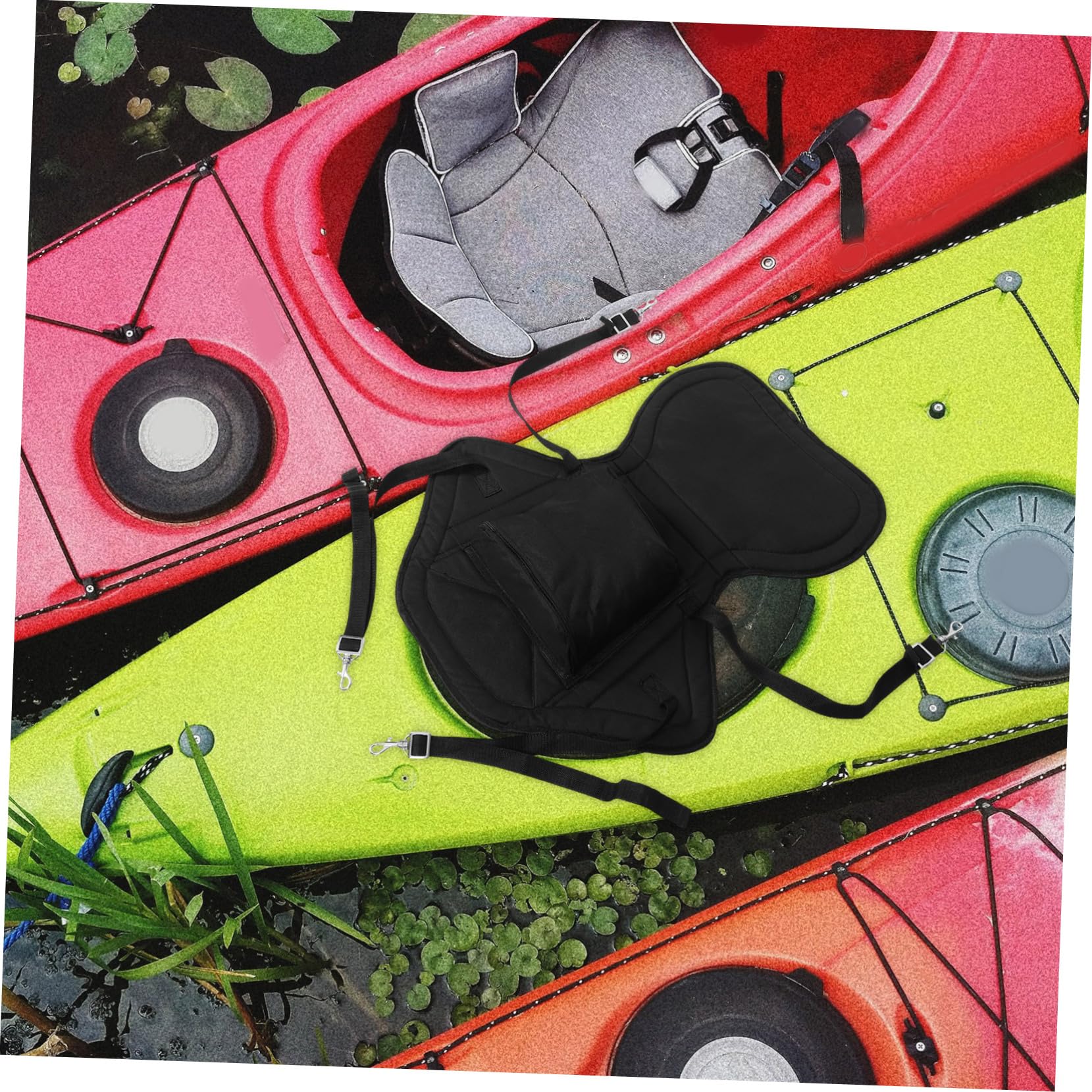 Asiento Inflable para Kayak Diseño Ergonómico y Tela Oxford Resistente, Cojín de Respaldo Acolchado para Uso Exterior en Actividades al Aire Libre