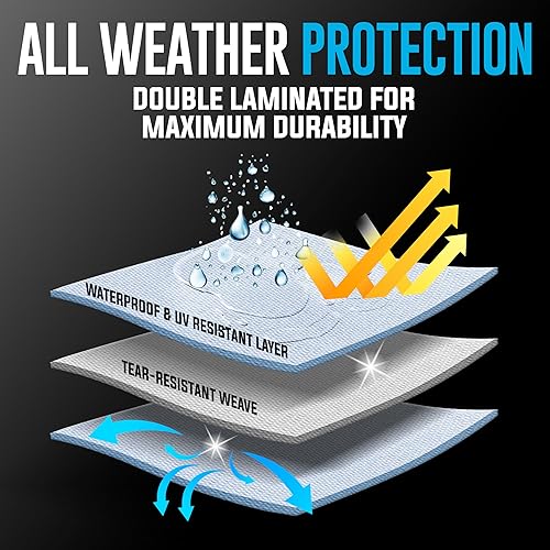 Miniatura 5 de Lona impermeable de 20x30, lona grande con ojales de metal cada 18 pulgadas  5 mil  Plástico tejido de polietileno resistente al agua, cubierta de