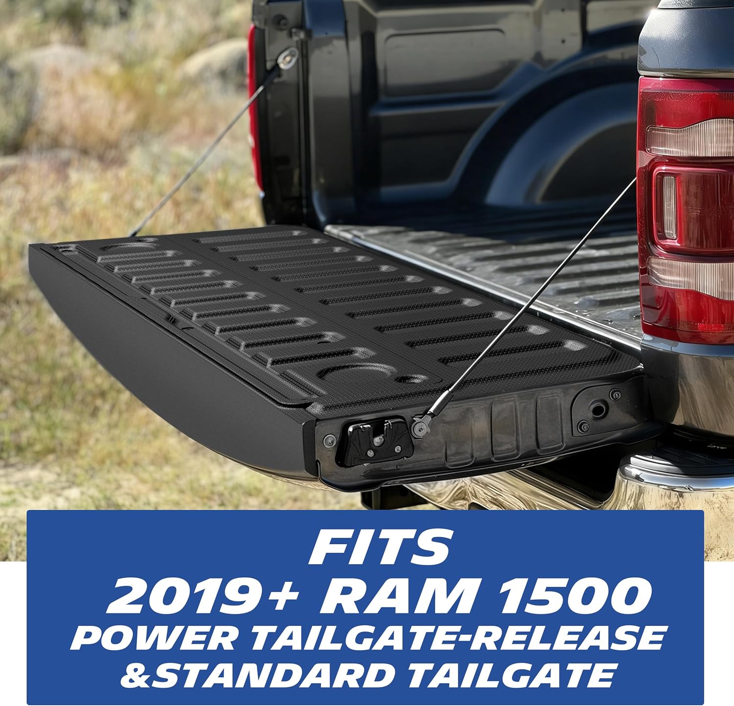 Michelin Truck Tailgate Protector for 2019-2026 Ram 1500 Power Tailgate-Release & Standard (Not Fit Classic/Multifunction/Power Tailgate), All-Weather Tailgate Mat, Custom Fit, Durable TPE, Non-Slip