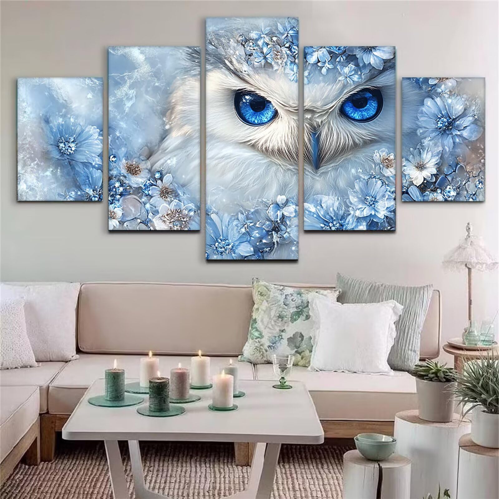 Diamentowe malowanie zwierząt Diament Malarstwo 5 Pezzi Sowa DIY Zestaw do malowania diamentowego dla dorosłych Creart Embroidery Kit Ścieg krzyżykowy Diamentowe malowanie do dekoracji ścian domu 150