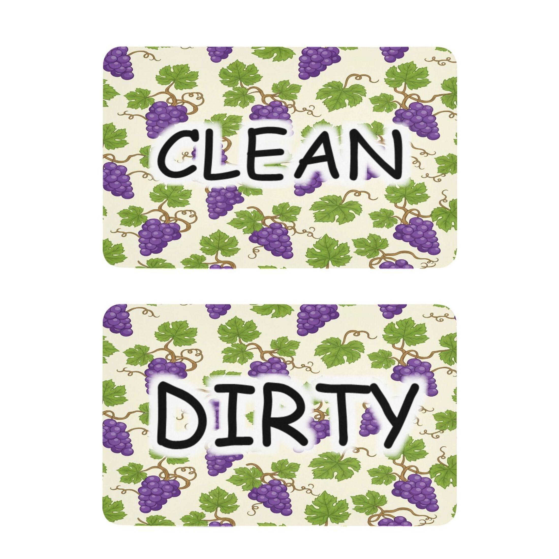 Kutsu Dishwasher Magnet Clean Dirty Sign Indicator, Grape Fridge Magnet, Easy to Read, 2 Pack