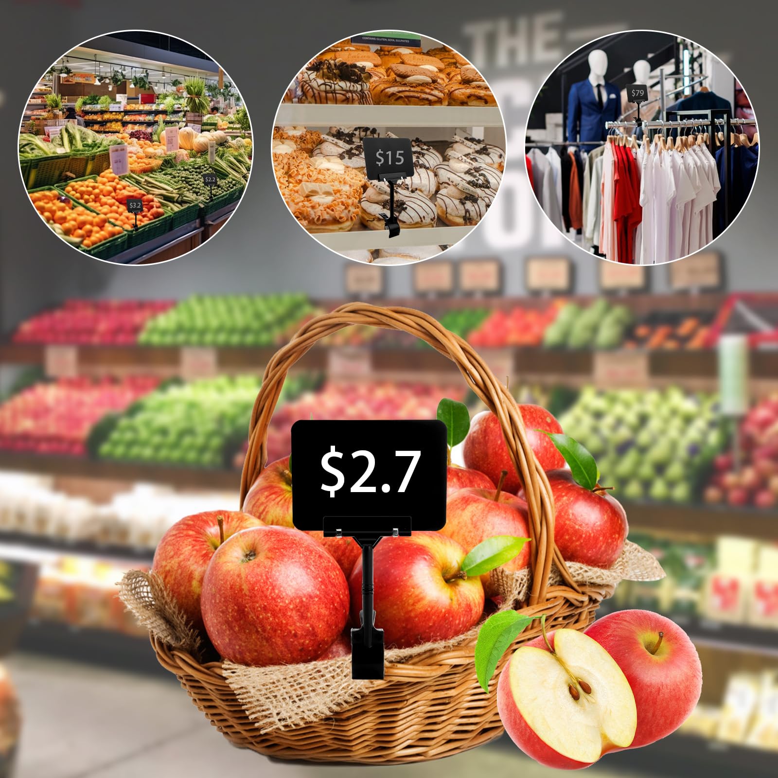 CYEER Lot de 20 Support Etiquette Prix 10 x 15 cm, A6 Porte Etiquette Pour Marché de Produits, Centre Commercial, Supermarché