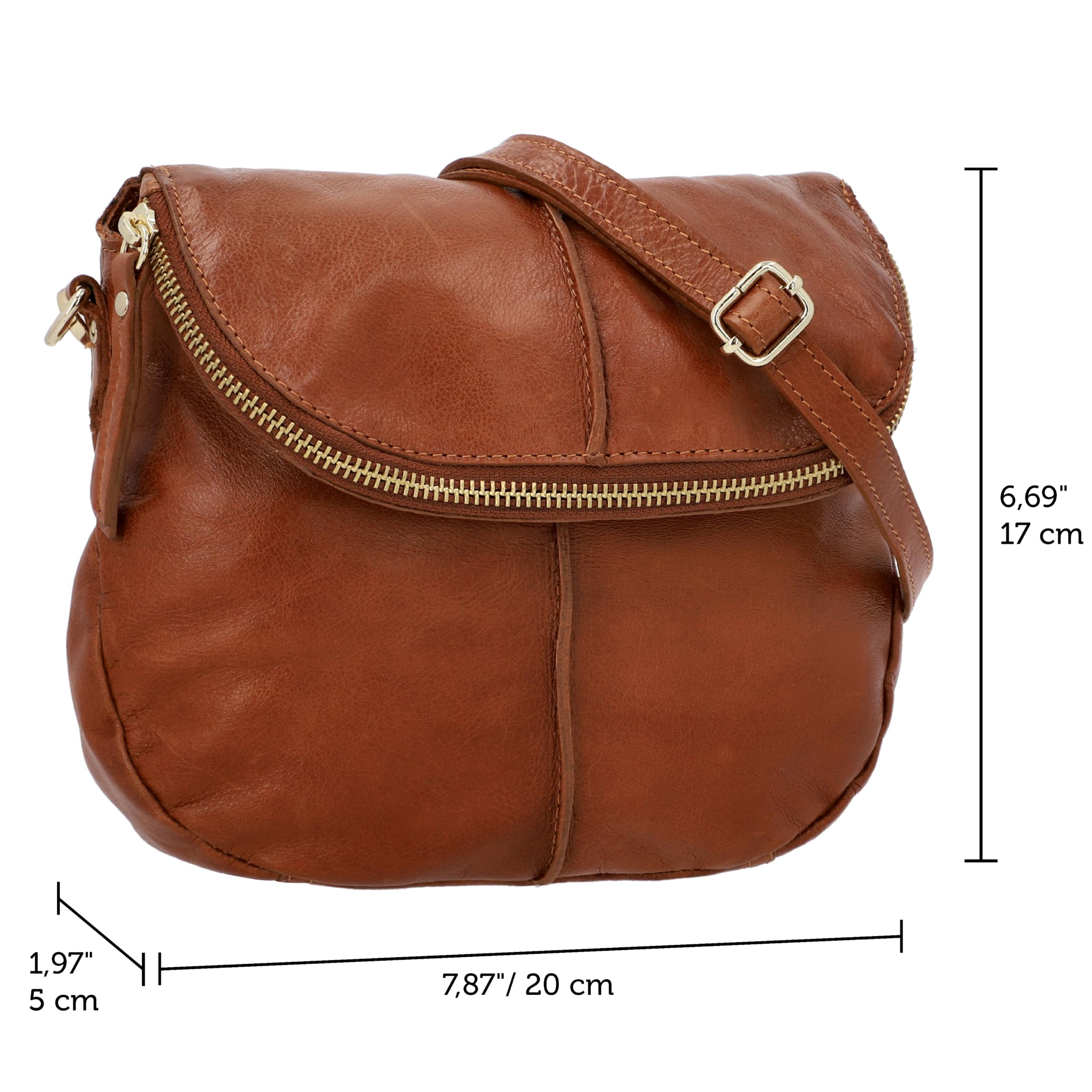 Gusti Umhängetasche Leder - Iselin Damen Handtasche Schultertasche Partytasche Festivaltasche Ledertasche Leder