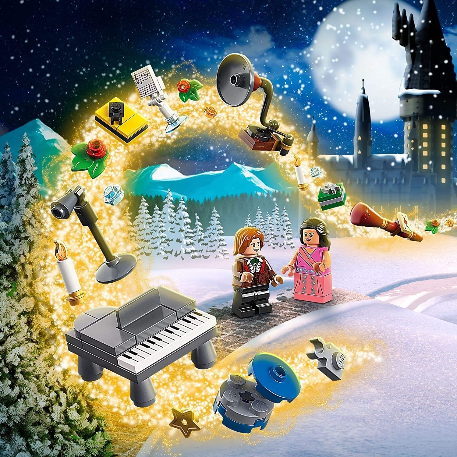 LEGO 75981 Harry Potter Calendrier de l’Avent LEGO Harry Potter jeu de Construction de Noël - Scène du Bal de Noël à Poudlard