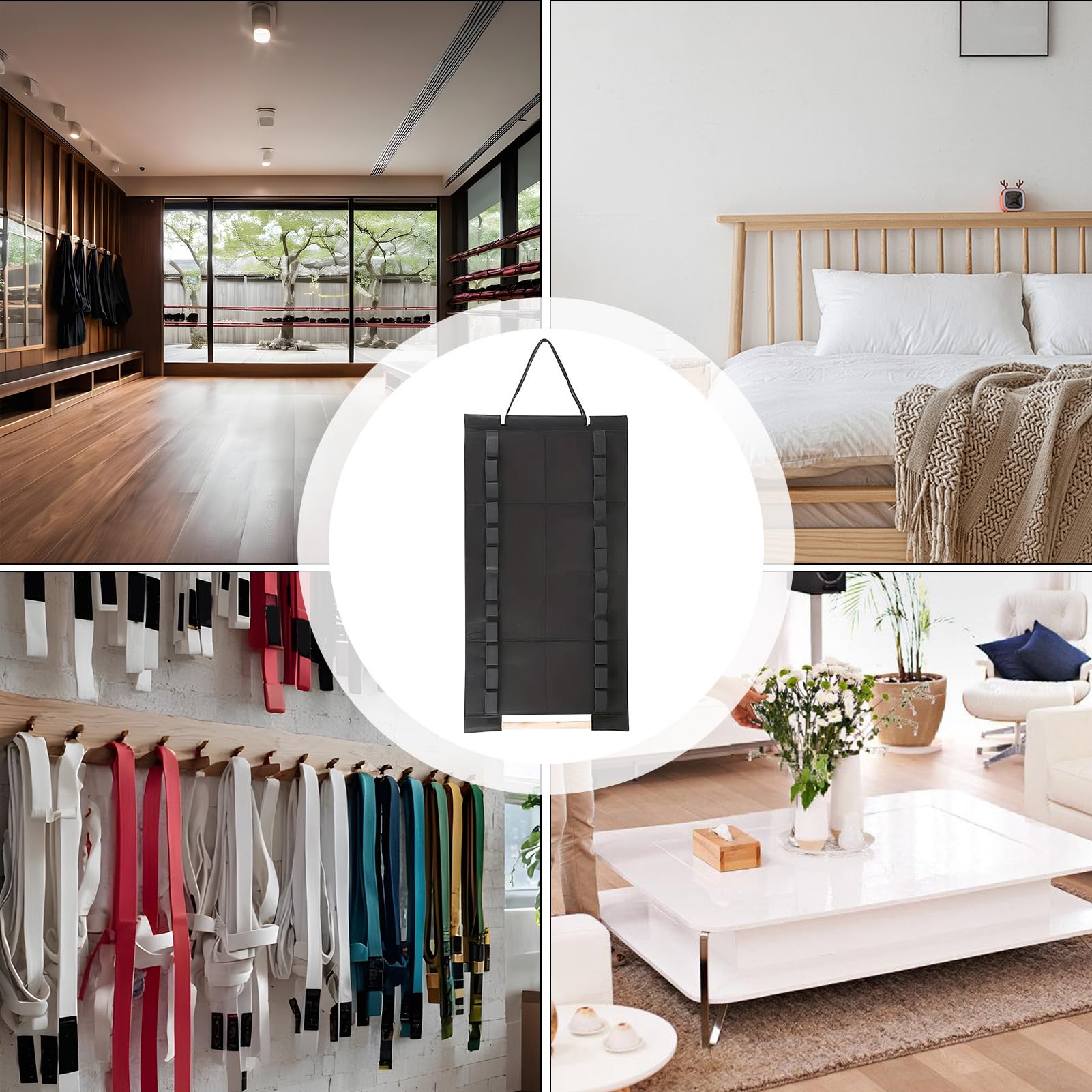 Expositor para Cinturones de Artes Marciales - Organizador de Fieltro para Cinturones de Jujutsu - Estante De Almacenamiento De Pared, Accesorios Para Artes Marciales En Puertas De Armario Y Dormitori
