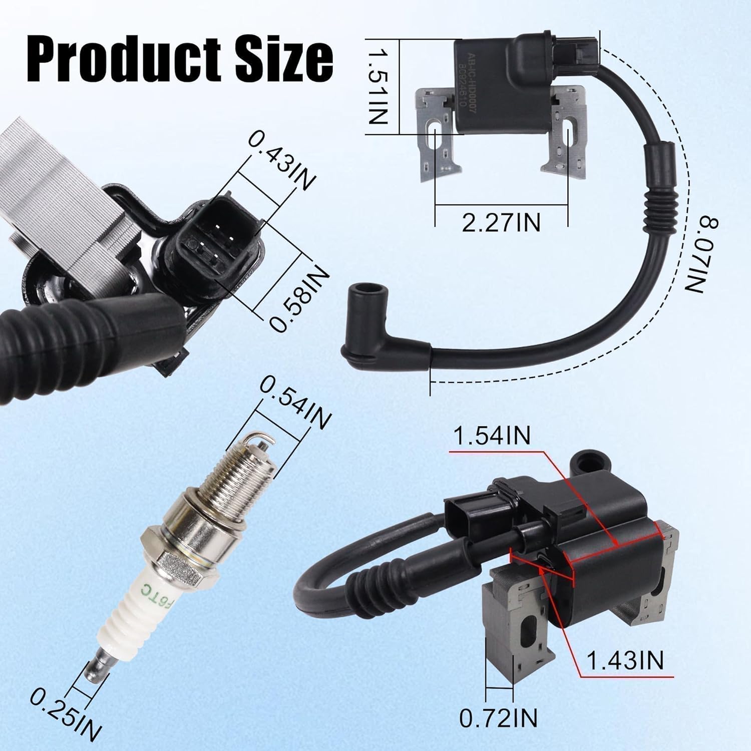 30500-Z6L-033 2-Pack Ignition Coil 30500-Z6L-043 Compatible with Honda GX630, GX660, GX690 Engines Replaces 30500-Z6L-003, 30500-Z6L-013, 30500-ZCN-003