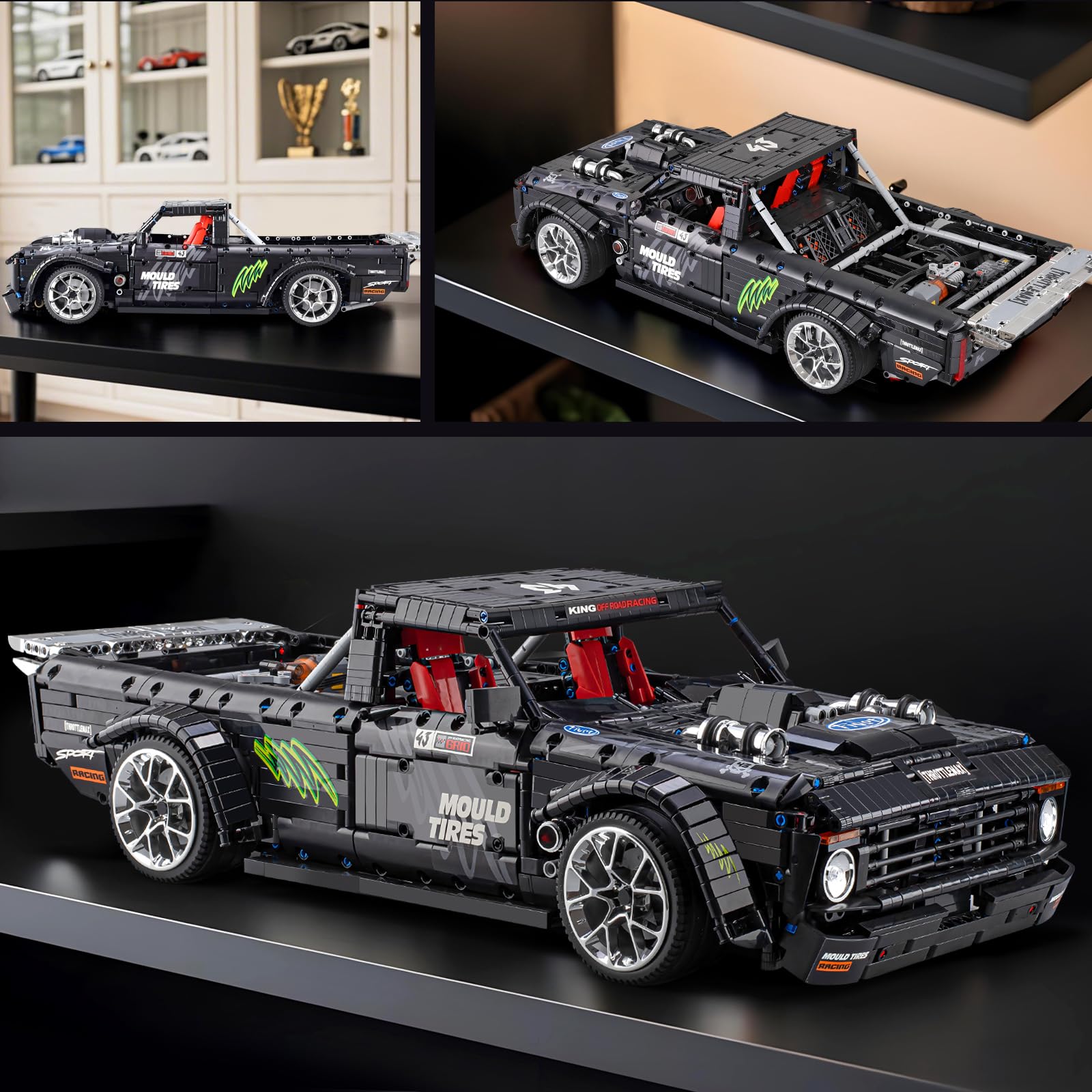 Mould King Technik Auto-Modellbausatz, Sportwagen Klemmbausteine für Erwachsene, 13082 Supercar Sammler-Set für Autoliebhaber und Fans von Muscle Cars (3695 Teile)