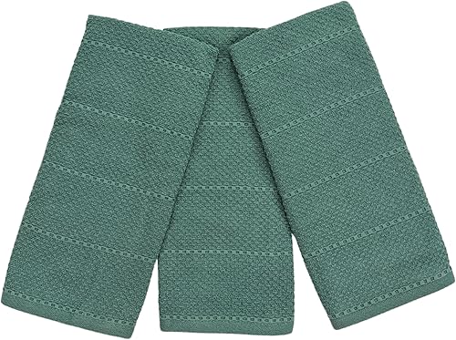 Miniatura 7 de Serafina Home Toallas de Mano para Platos de Cocina Verde Esmeralda Oscuro de Gran Tamaño 28" x 18" pulgadas, Paño 100% de Algodón, Limpieza Suave
