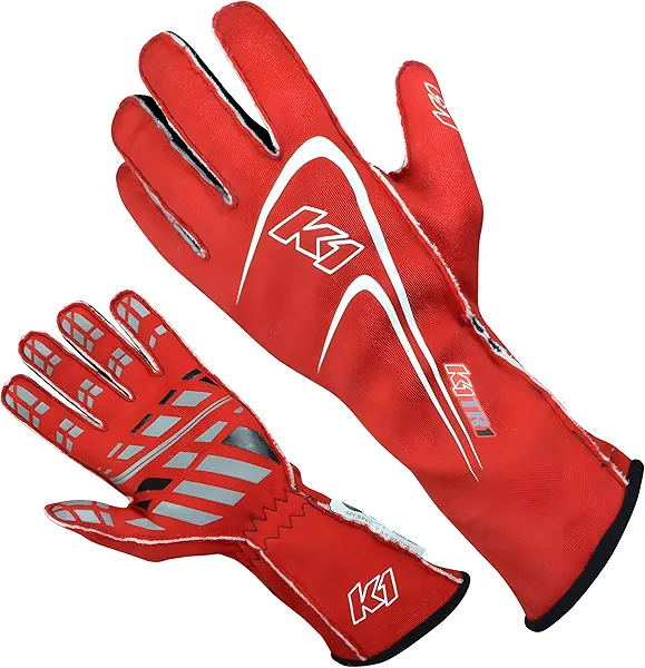 K1 RaceGear Glove Track1 Red Large SFI 5