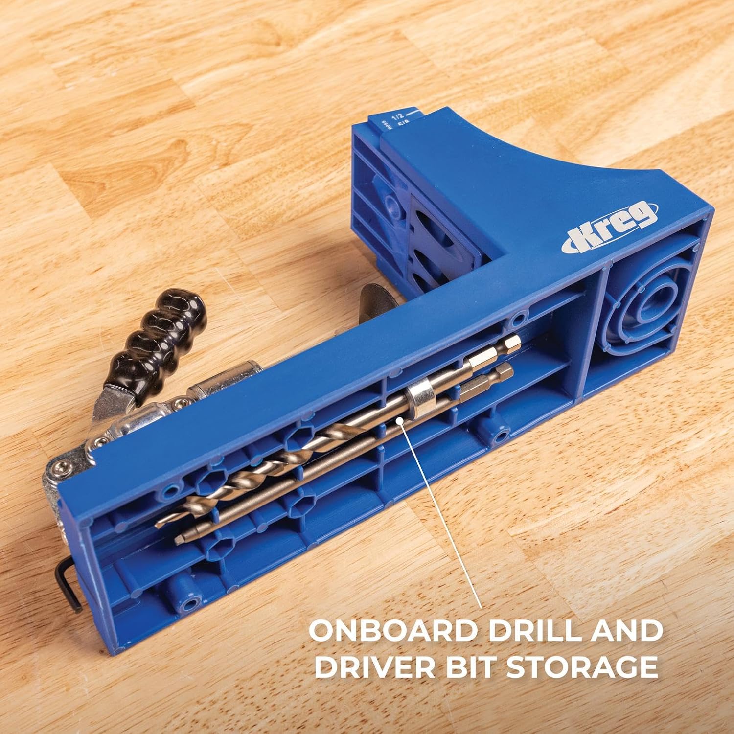 Kreg K4 Pro Bundle with Drill, Battery & Charger - Adjustable, Versatile Jig - Create Rock-Solid Joints - Easily Adjustable Drill Guides - For Materials 1/2" to 1 1/2" Thick - KPTDRK4B