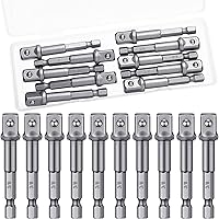 Vista 1 de Adaptador de impacto cuadrado para taladros, extensión de brocas de destornillador, adaptador de enchufe de impacto hexagonal para bricolaje