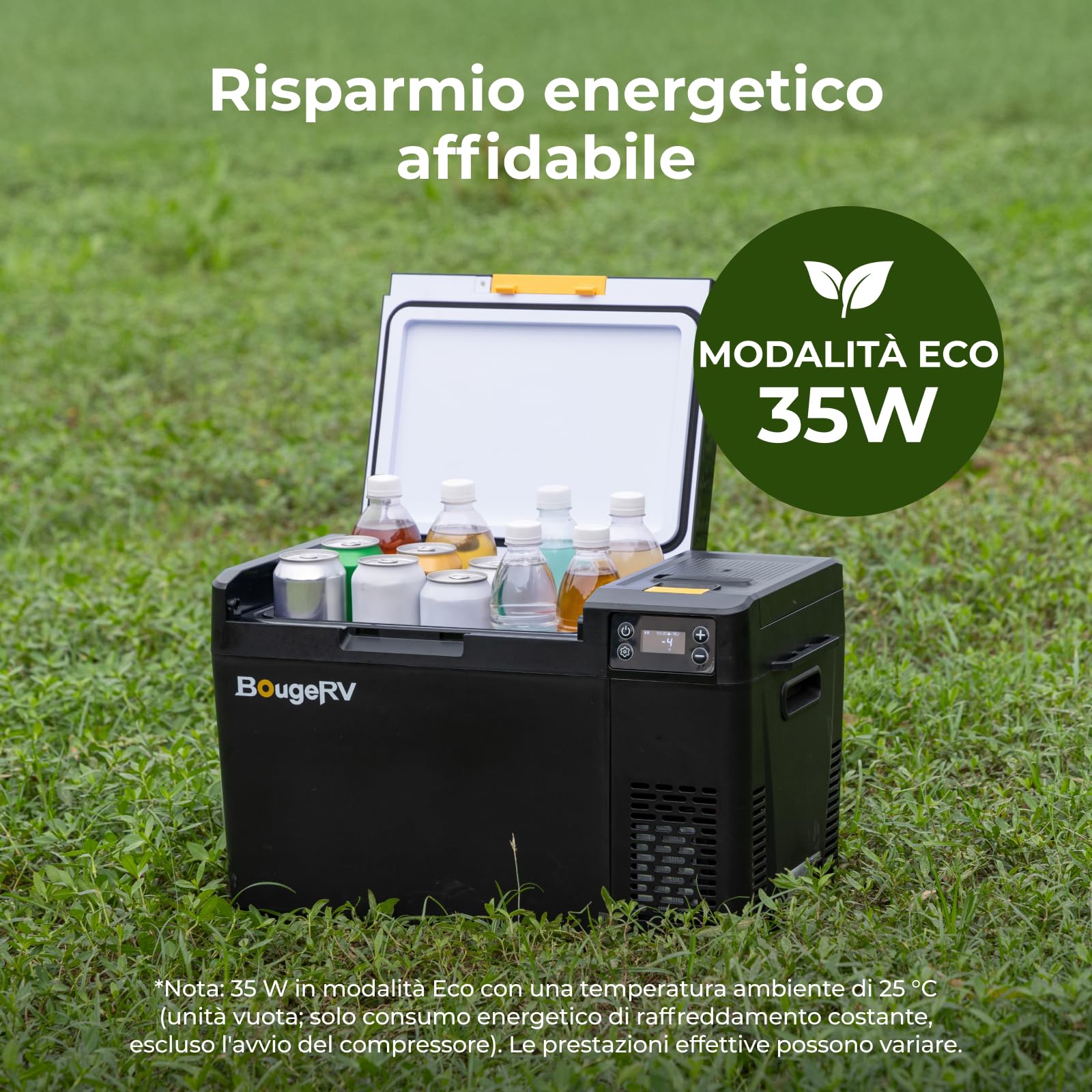 BougeRV CRX3 Frigo Portatile 22L, 22 Litri (-20℃ ~ 20 ℃), 12/24 V CC & 110-240 V CA, Frigorifero per Auto, Frigo a Compressore 12V, Frigorifero Portatile per Campeggio, Viaggi, Camion