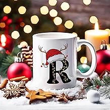 DAYS " Christmas Alphabet Word Printed Ceramic Mug, Christmas Xmas Coffee Mug Gift for Kids Boy Girls, Coffee Cup Mug Gift (R)
