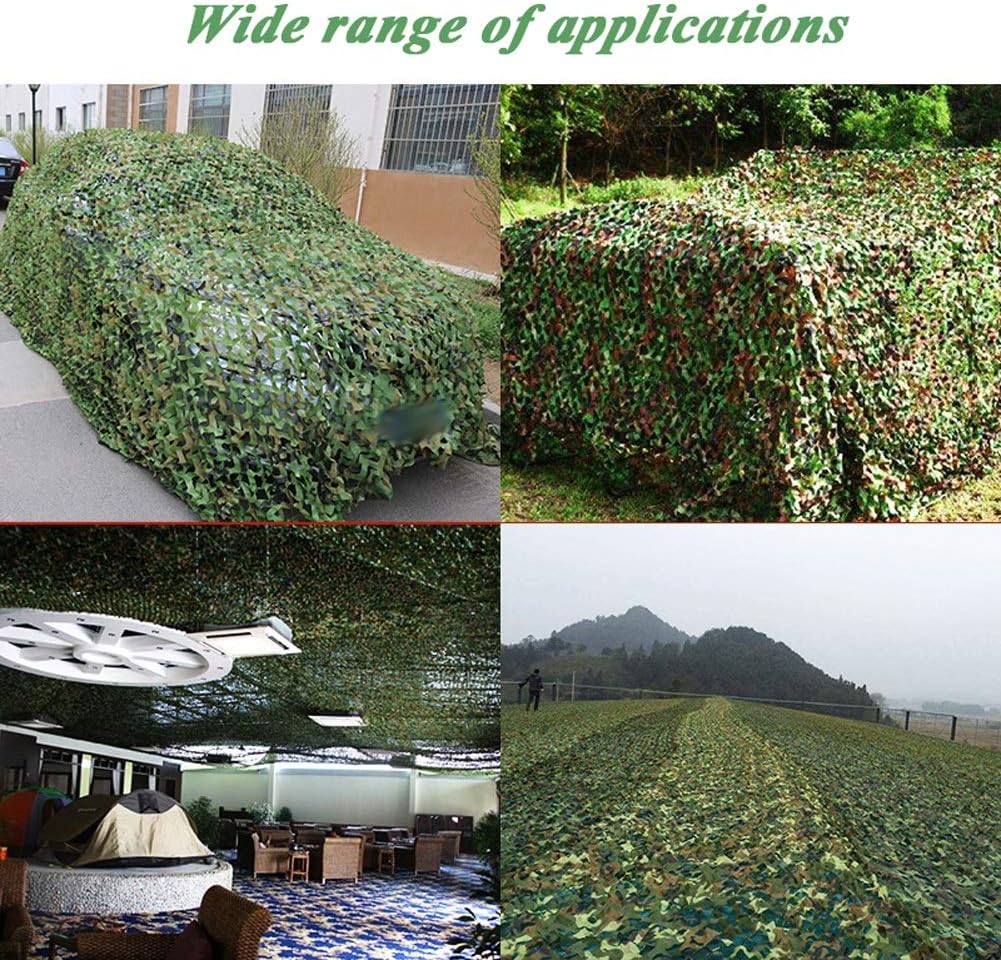 Camo Netting with Mesh Backing, Woodland Jungle Camouflage Netting Cover for Excellent for a One-Person Ground Blind Outdoor Camping Military Hunting Party Decoration Sunshade Camo