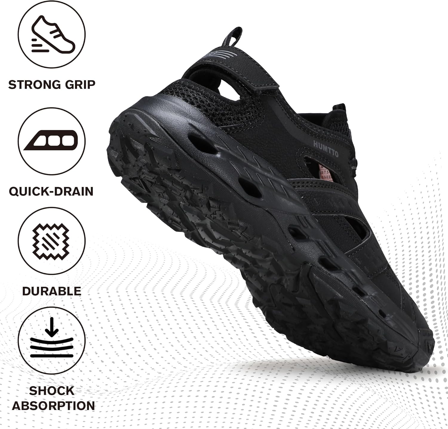 HUMTTO Women's Amphibious Closed Toe Hiking Sandals Quick-Dry Water Shoes Non-Slip Athletic Adjustable Outdoor Fisherman Summer Beach Walking Travel Sandals - Image 5