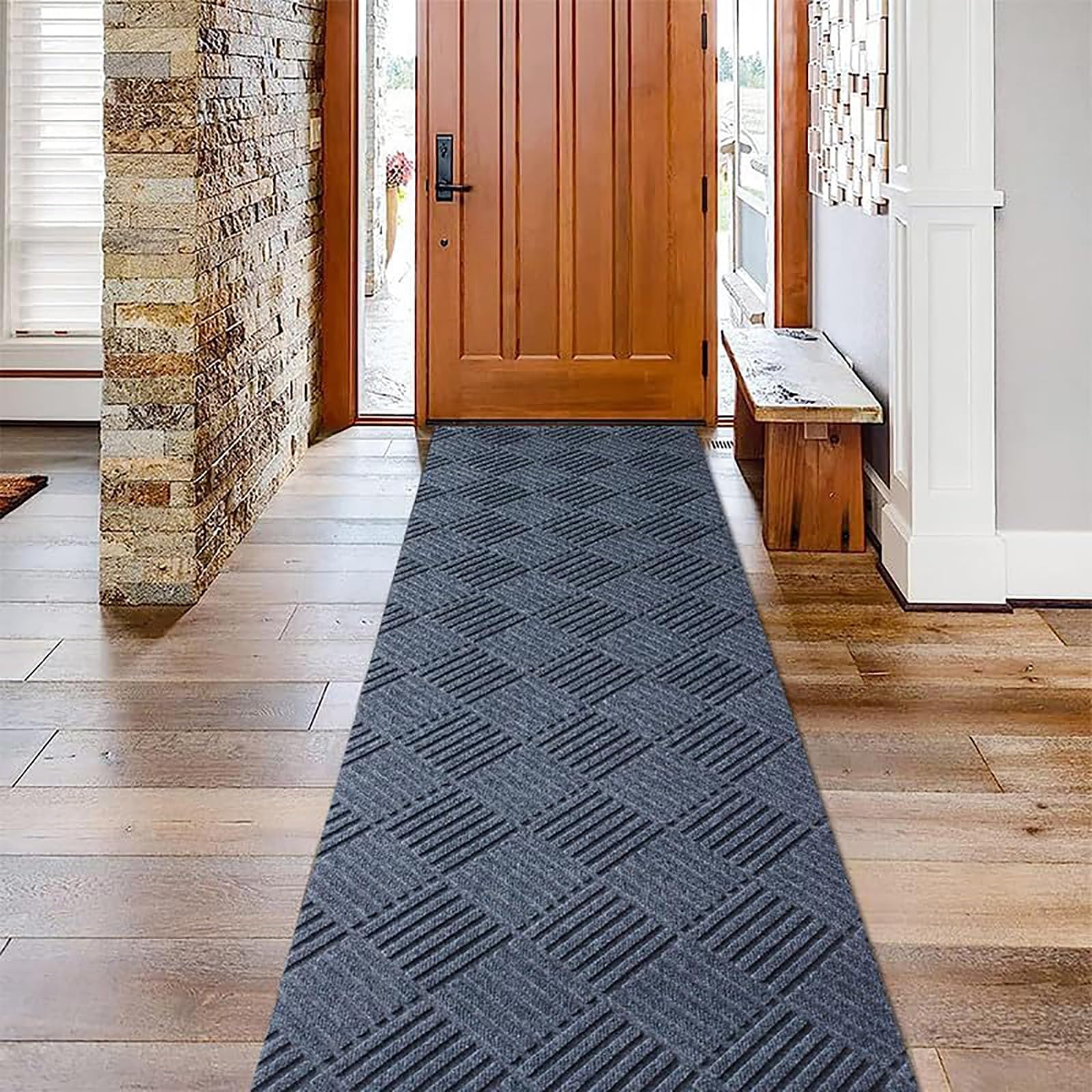 - Runner Rug 2x8FT Custom Sizes,Commercial Hallway Runner Rubber Backing Non-Slip Carpet Washable Area Rugs for Entryway, Kitchen, Garage, Stairs, Front Door, Laundry Room,Grey