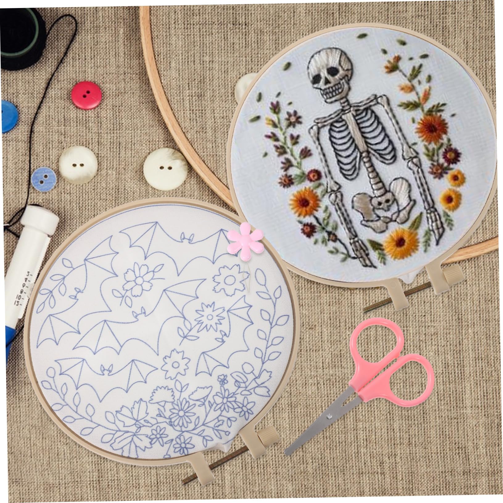 DIYEAH Kit De Bordado Para Adultos Kit De Bordado A Mano Con Aguja Perforadora Para Principiantes Práctico