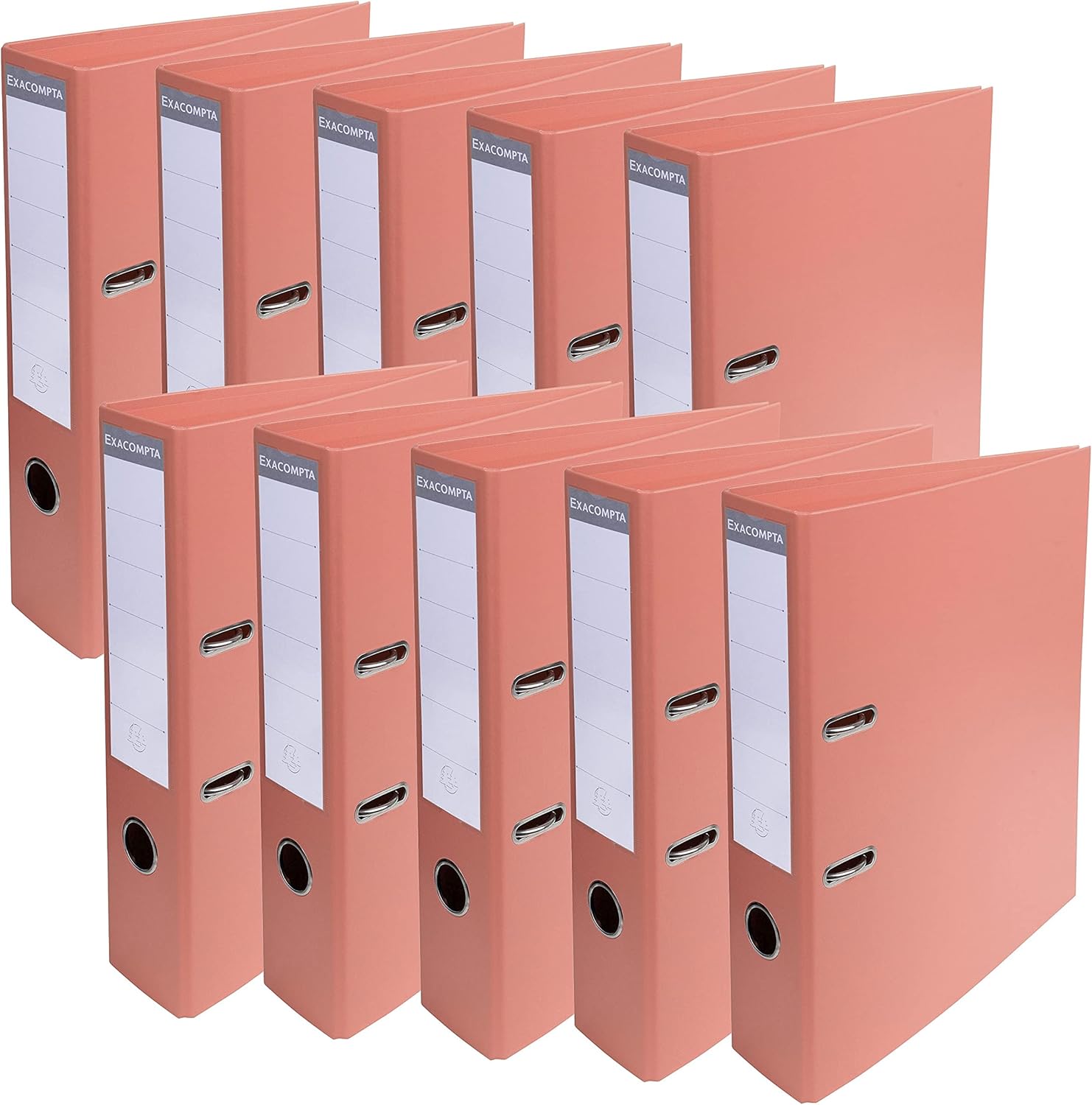Classeurs à Levier Exacompta A4 Dos 80 Mm - Lot De 20, Rouge - Capacité 600 Feuilles, Polypropylène - Pour Archivage Bureau