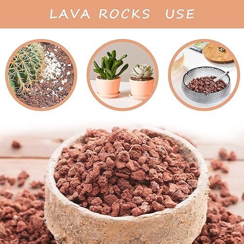Miniatura 5 de Rocas de lava roja para plantas, 100% roca volcánica pura, sin tintes ni productos químicos, el mejor aderezo para plantas suculentas de cactus