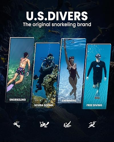 Miniatura 7 de OutdoorMaster Máscara de esnórquel para adultos, juego de esnórquel con gafas antivaho para adultos, máscara de buceo para uso en viajes