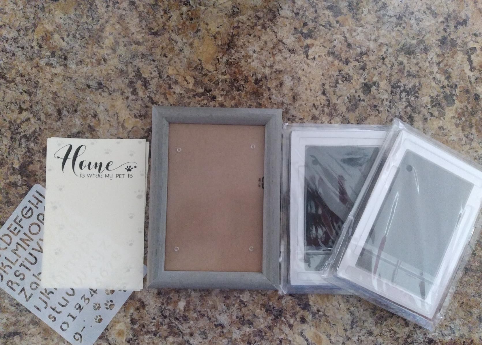 dyfurn Dog & Cat Paw Print Kit with Solid Wood Picture Frame | 2 Extra ...