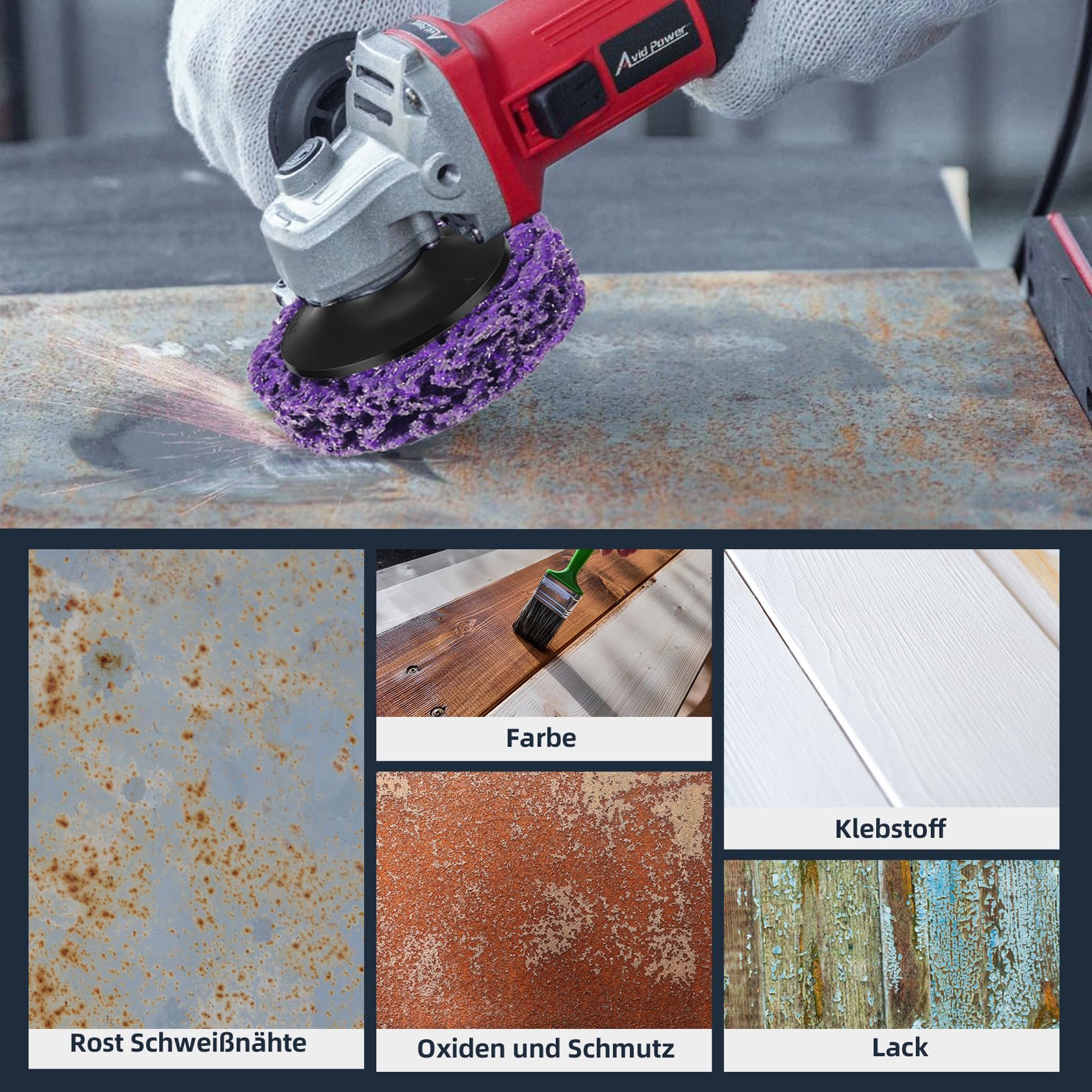 5 Dischi Abrasivi Per Smerigliatrice 125mm - Set Per Rimuovere Ruggine E Vernice - Foto 3