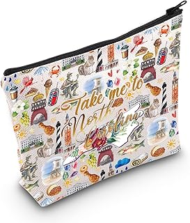 WZMPA North Carolina State Travel Makeup Bag North Carolina Tourist Gift Take Me To North Carolina Zipper Bag North Carolina Tour Gift (Take North Carolina)