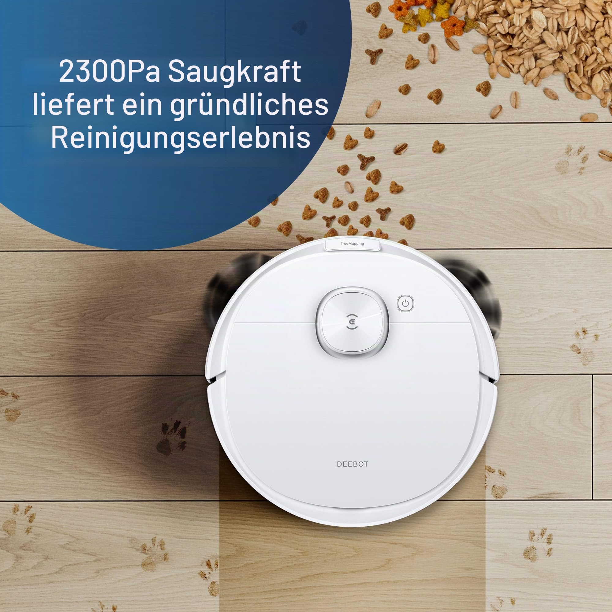 ECOVACS DEEBOT N8+ Saugroboter mit Wischfunktion 2300Pa (2,5L Absaugstation, dToF Lasernavigation, Teppicherkennung, Raumreinigungsplan, Kartierung mehrerer Etagen) für Tierhaare Teppich Hartboden