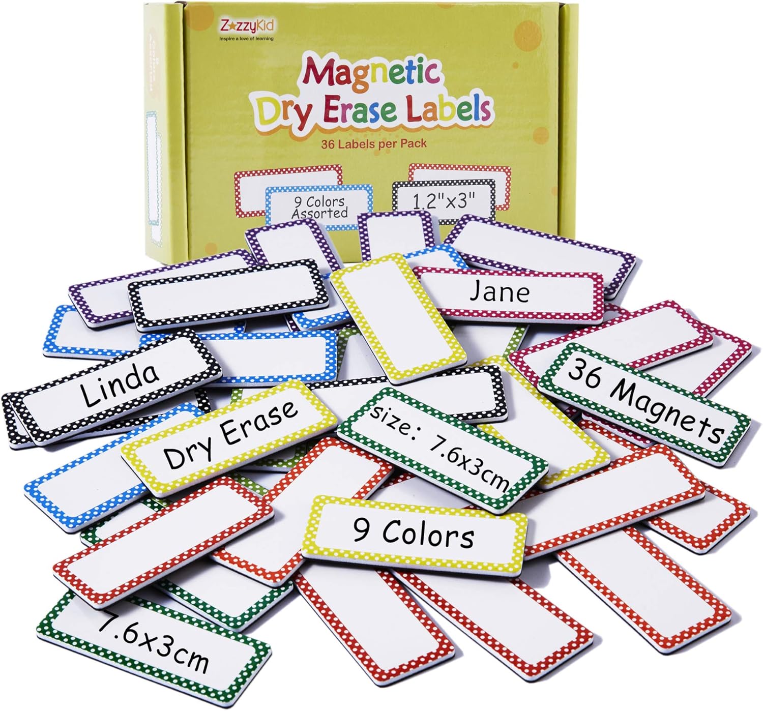 Name Plates Dry Erase Labels 36 pcs 3 x 1.2