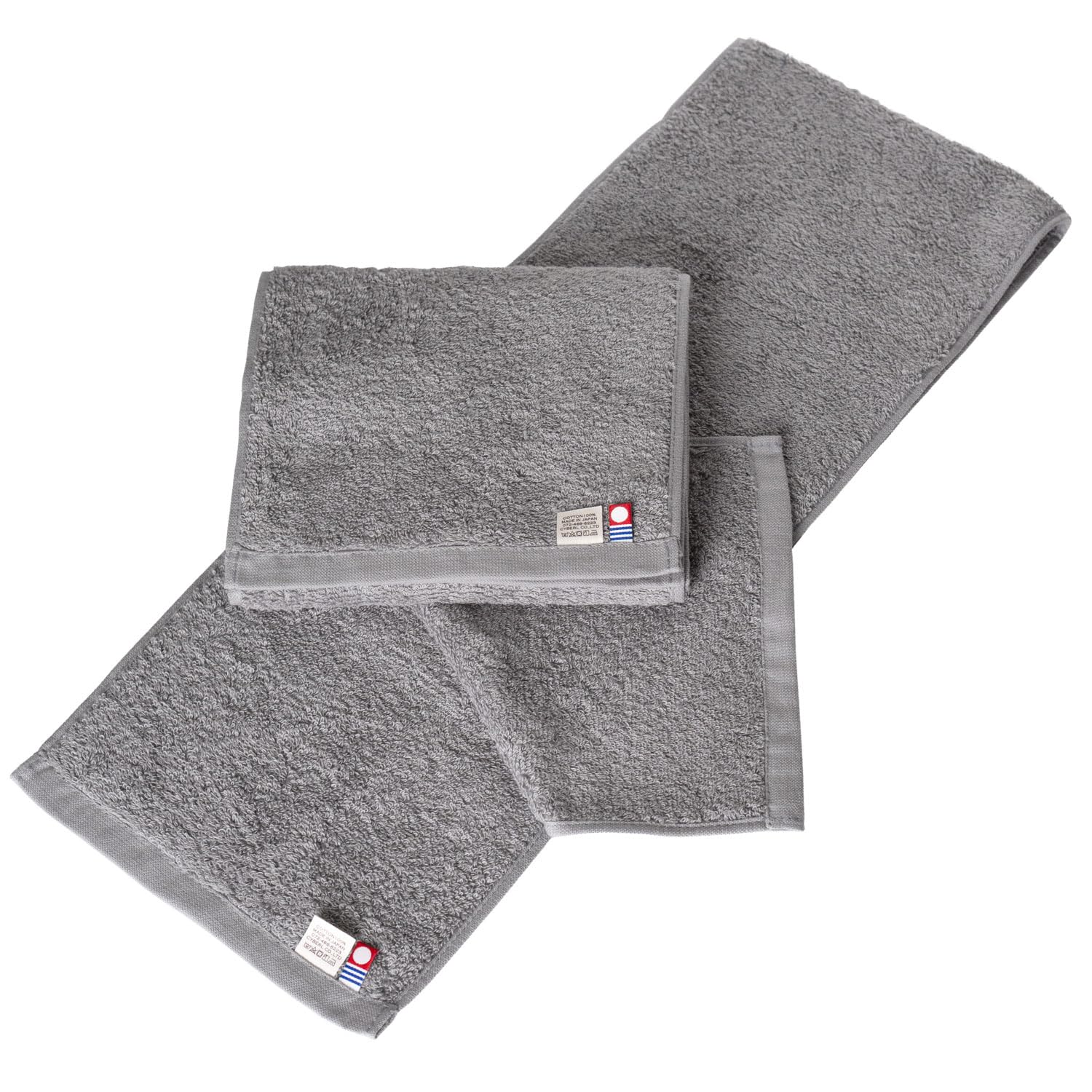 【oruta】Imabari Towel Certified Muffler Towel 2-Piece Set Plain Sports Towel 20×100cm Gym Towel Compact 100% Cotton Made in Japan (Gray 2 pieces)