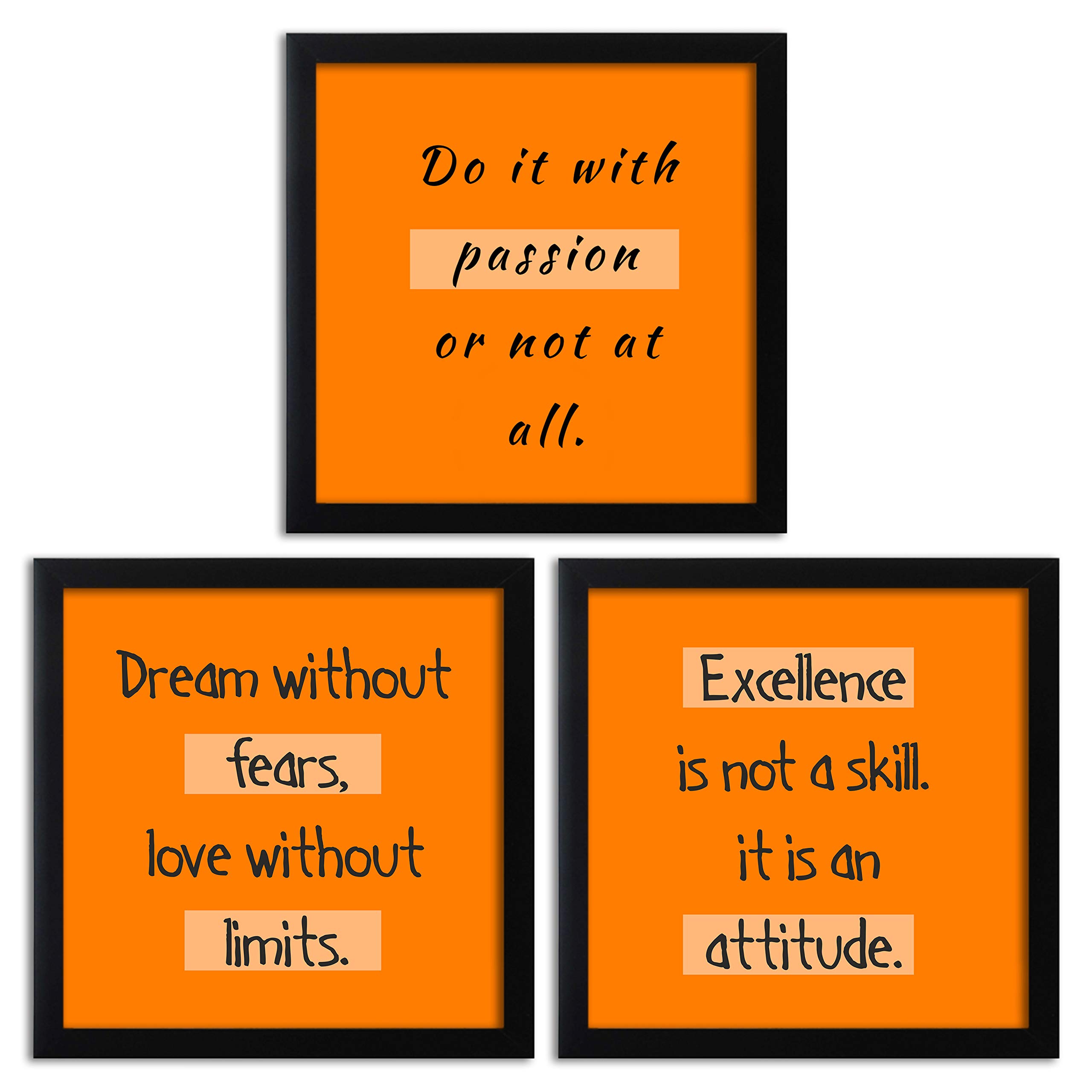 Home Attire Synthetic Quotations Framed Wall Poster ( Black, 50.8 x50.8 x3.81 cm )