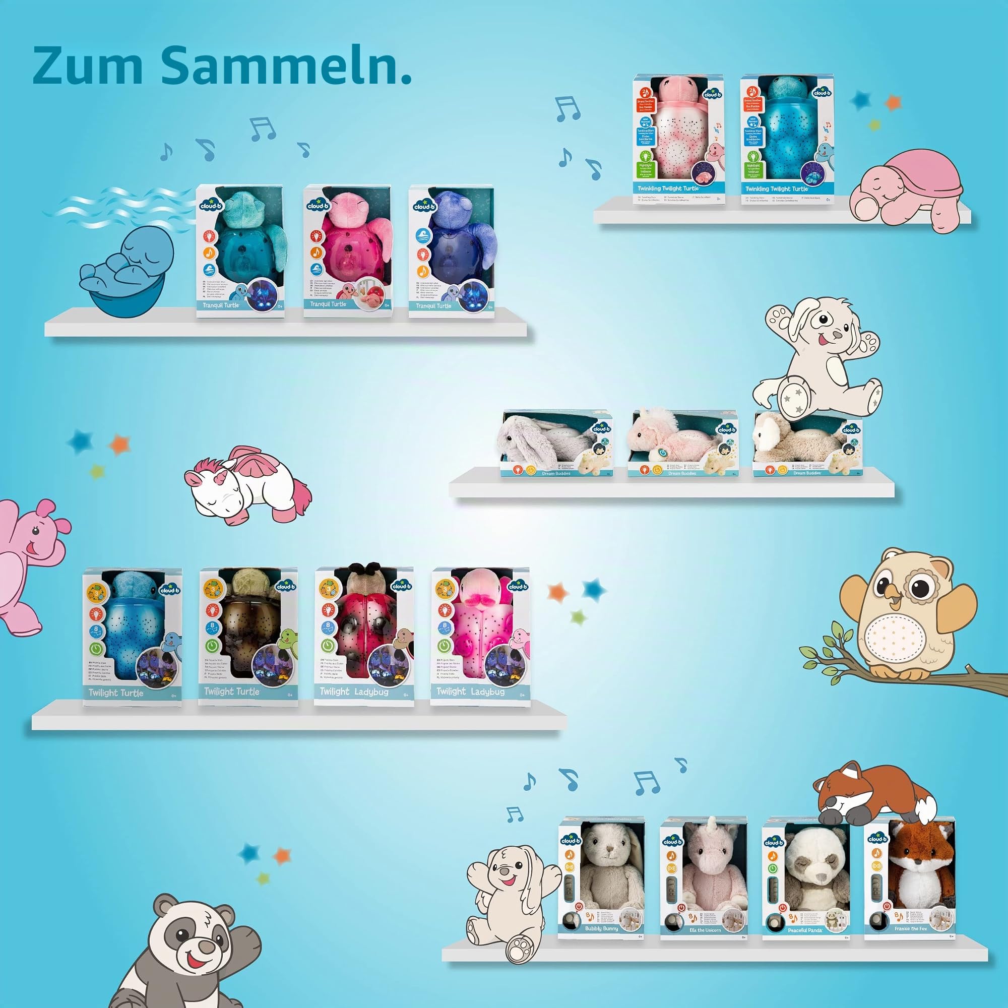 Cloud b Beruhigendes Nachtlicht Sternenprojektor | Sternenhimmel Projektor Kinder mit 3 Farben & 8 Sternbildern | Einschlafhilfe mit Auto-Off 45 Min | Ladybug Marienkäfer Pink