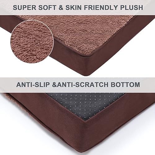 Miniatura 4 de MIHIKK Cama impermeable para perro, cama ortopédica para perros de tamaño mediano para jaula con funda extraíble lavable, alfombrilla de espuma para