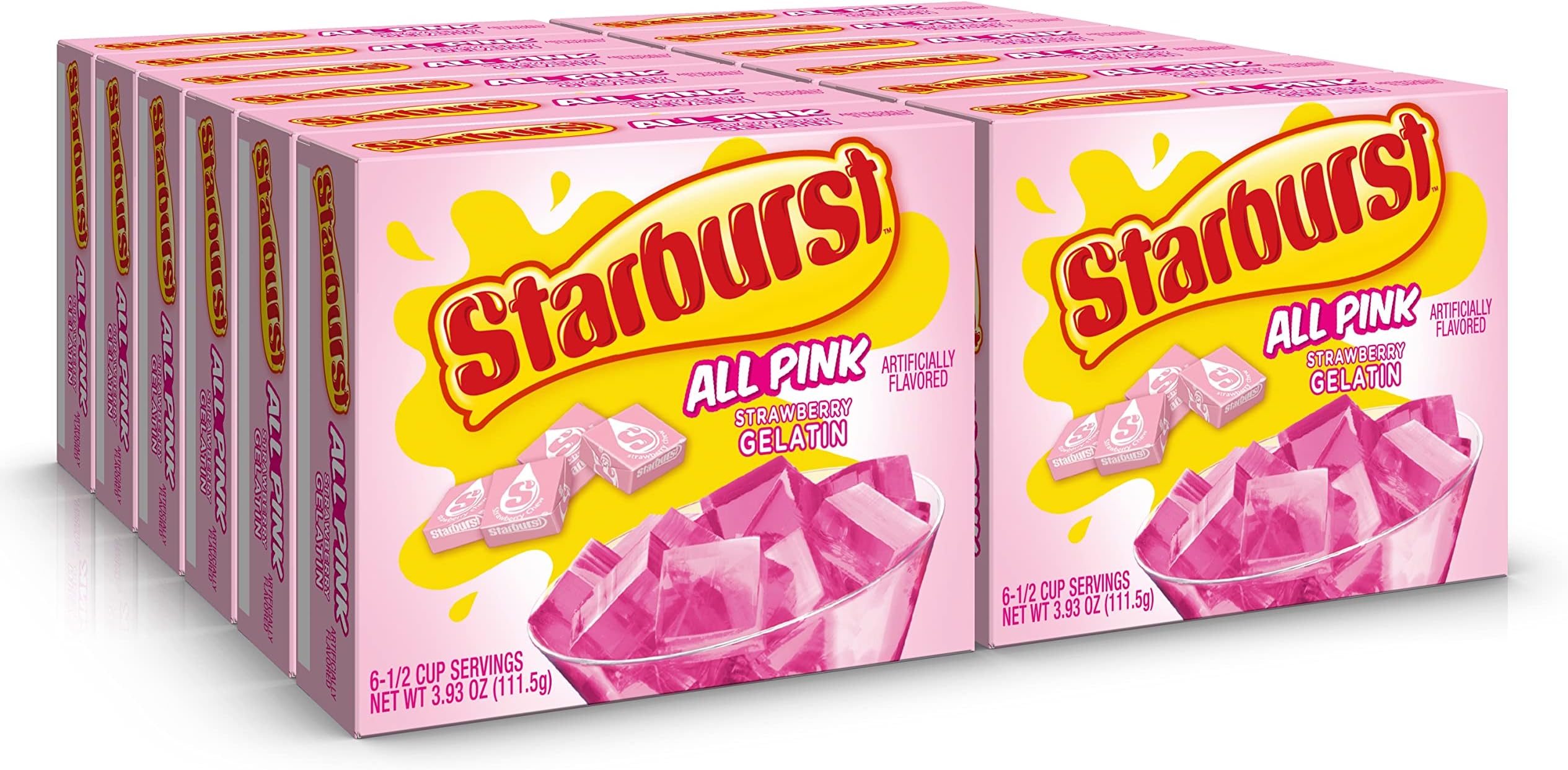 Starburst Gelatin โ Strawberry, 3.93 Ounce Box (Pack of 12)
