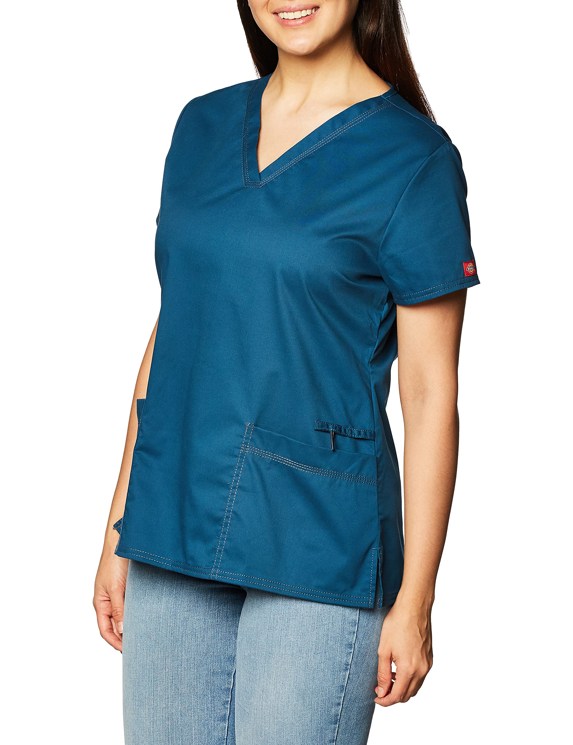 Dickies EDS Women Scrubs Top V-Neck Print DK876