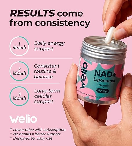 Miniatura 6 de Suplemento liposomal NAD+ - Complejo de alta pureza 601 mg - Alternativa NMN para energía celular, metabolismo saludable, función cognitiva, salud