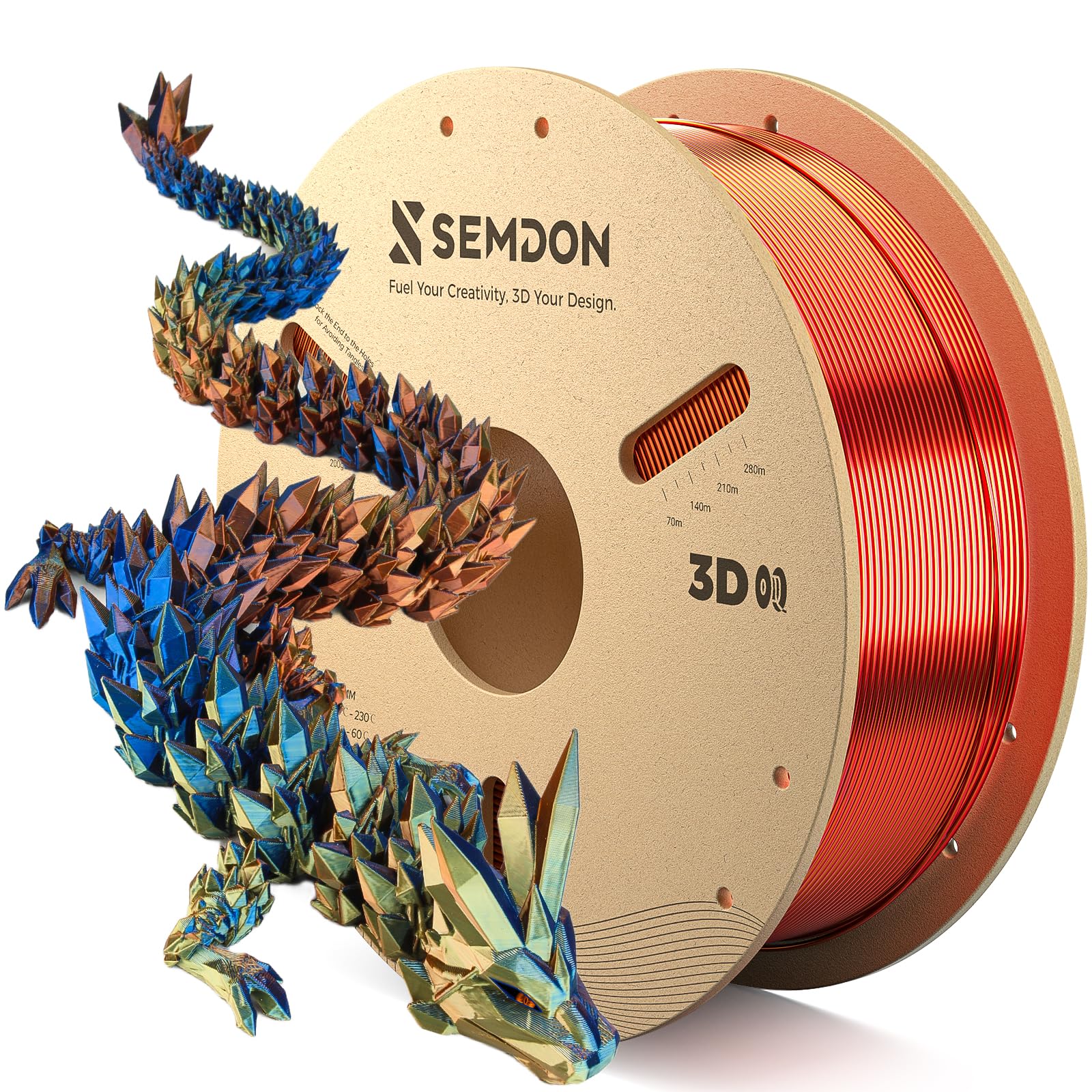 Tri-Colors Silk PLA Filament,3D Printer Filament PLA 1.75mm±0.02mm