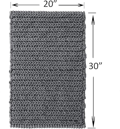 Miniatura 10 de Madison Park Lasso - Alfombra de baño de felpilla 100 % algodón, antideslizante, absorbente, de secado rápido, 17 x 24 pulgadas, color blanco