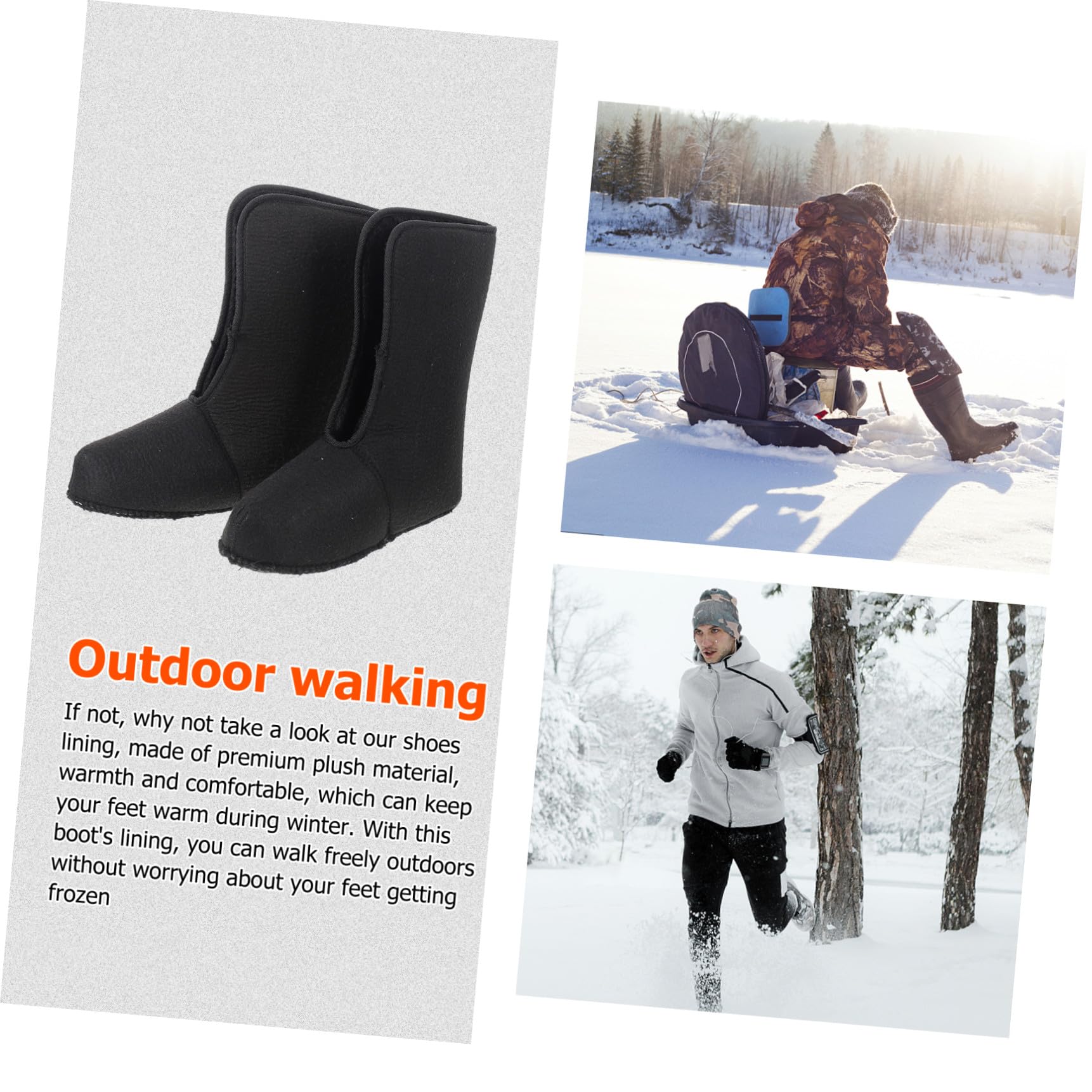 Warme Gefütterte Anglerstiefel mit Plüschfutter Leichtes und Gefrierverhinderndes Innenfutter für Jagd und Winter Schwarze Winterschuhe