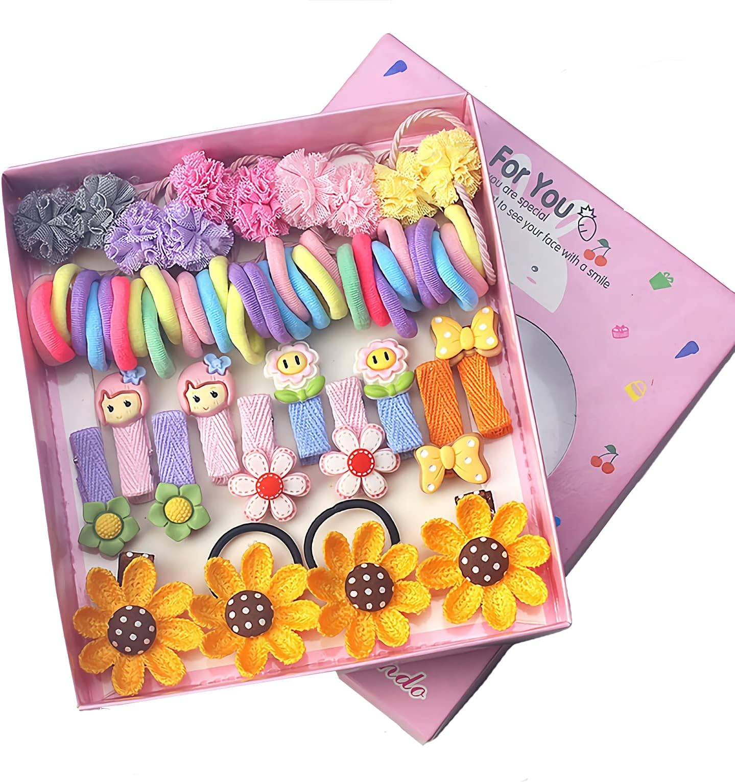 74 pcs Gift Set Hair Accessories Baby Little Girls Hair Clips Bows Barrettes Hairpins Set Head Ornaments Multicolor