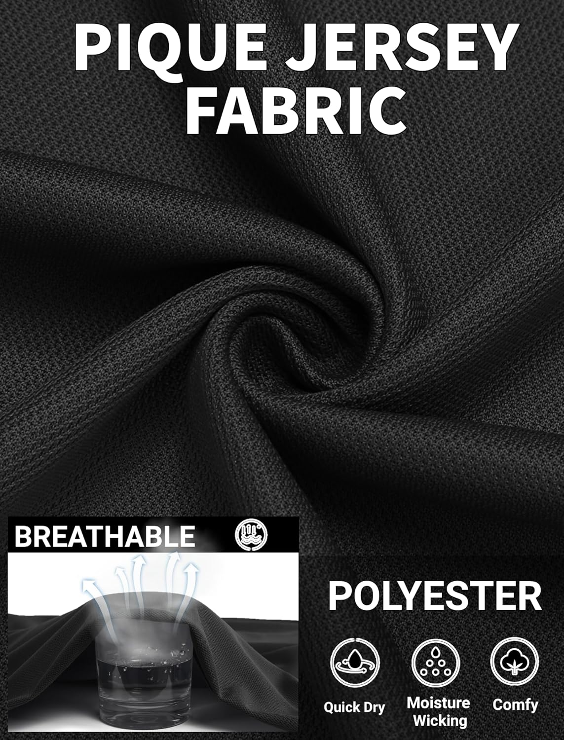 COOFANDY Men's Polo Shirts Short Sleeve Quick Dry Performance Golf Polos Tactical Work Shirts with Pen Pocket - Image 5