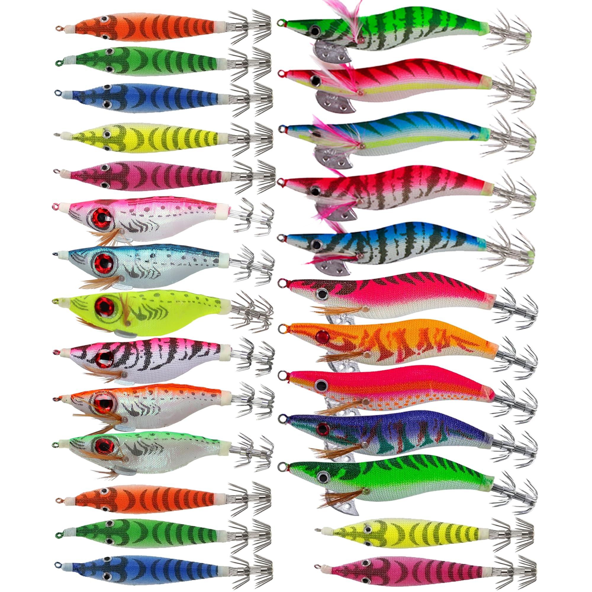 Appâts de pêche Turluttes Leurres Appâts Crochets pour Calmars Poulpes Appâts Lumineux Calmar Leurres Crevettes