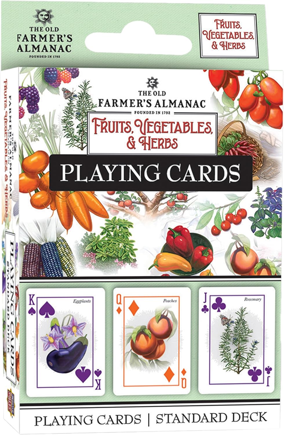 MasterPieces Family Games - Farmer's Almanac Fruits Vegetables & Herbs Playing Cards - Officially Licensed Playing Card Deck for Adults, Kids, and Family