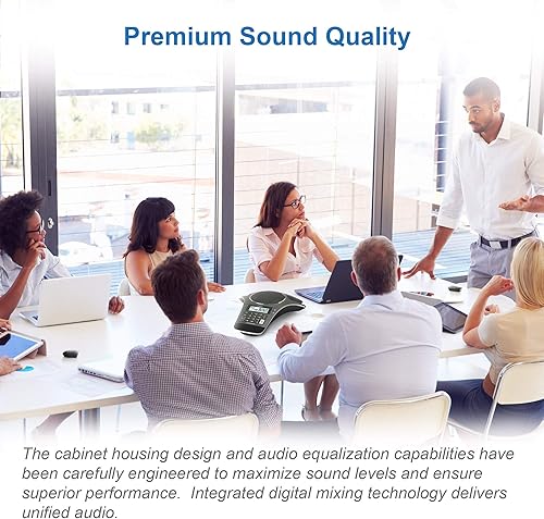 Vista 11 de VTech VCS712 ErisStation DECT 6.0 Teléfono de conferencia inalámbrico con dos micrófonos inalámbricos con tecnología inalámbrica Orbitlink, altavoz