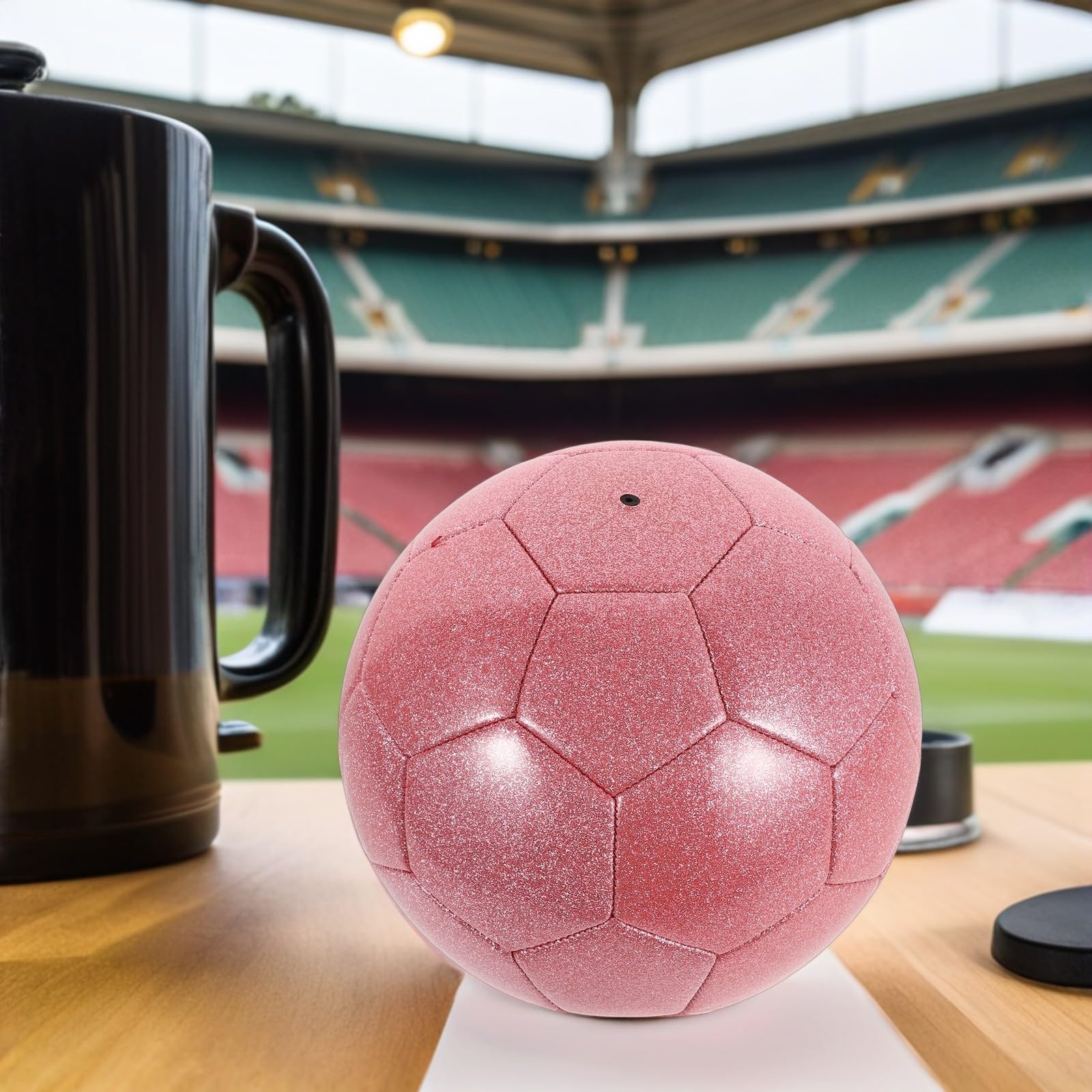 Balón de Fútbol Material PVC Resistente Diseño Brillante y Patrón Holográfico Único Fácil de Limpiar para Práctica y de Fútbol Indoor