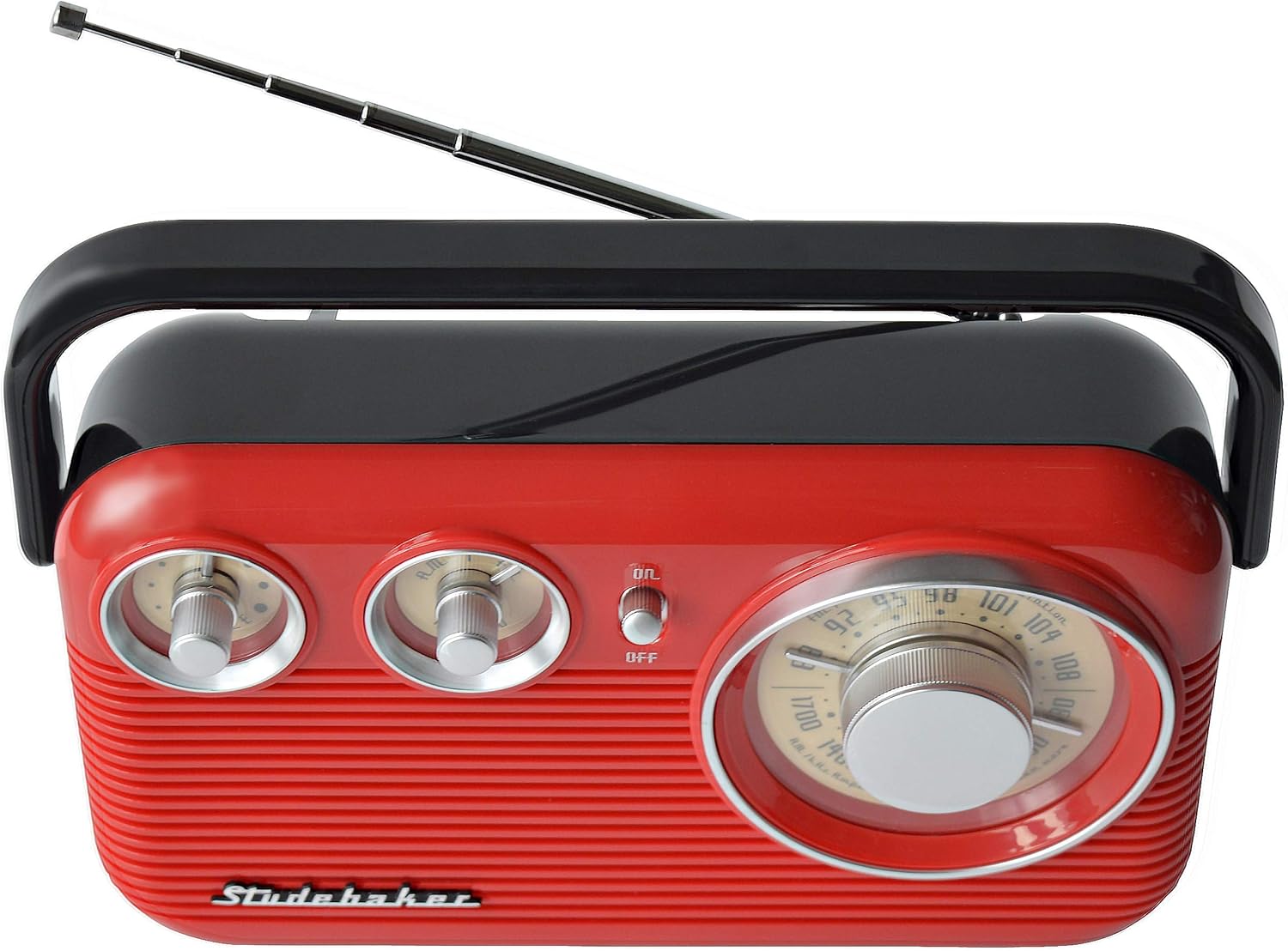 Studebaker SB2003 Retro Portable AM/FM Radio (red/Black) : Electronics
