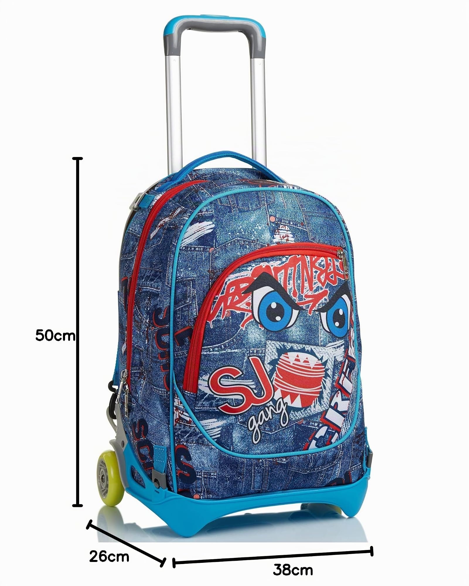SJ Trolley Backpack 3 in 1 School Bag with Wheels Removable Backpack for School High School Travel & Leisure Girls & Boys