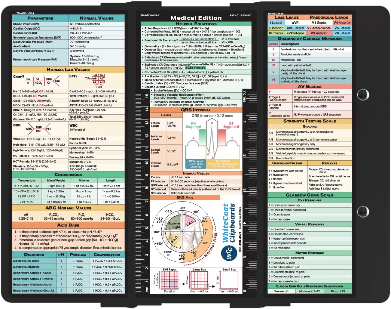 Whitecoat Clipboard® Trifold - Black Medical Edition